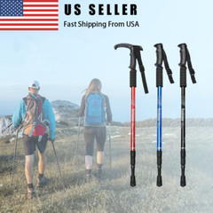 2x Trekking Poles Walking Hiking Sticks Adjustable Anti-shock Alpenstock