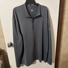 CALLAWAY⛳️Long Sleeve Men’s Sz.XXL●Golf Shirt●Gray Pullover●¼ Zipper Front●EUC