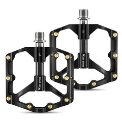 WEST BIKING Carbon Fiber Axle 3 Bearing MTB Road Bike Bicycle Pedals 9/16&Prime; Black