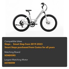 Electric Bike SONDORS Steps and Smart Step Costco Ebike Battery 36V10.5Ah