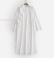 Unisex Wudang Taoist Robe Kung Fu Martial Arts Tai Chi Cotton Linen Long Tops