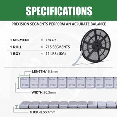0.25 Oz Gray Adhesive Wheel Weights(715pcs,11lbs/5kg),1/4 Oz Stick on Wheel Weig