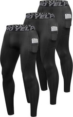 Men’s Compression Pants 3-Pack Sports Fitness Gym Running Tight Leggings