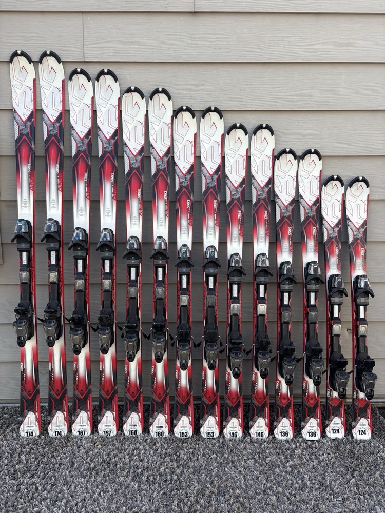 K2 AMP STRIKE Ski&rsquo;s w/ Fastrak 10 Bindings – GREAT CONDITION – TUNED – ALL SIZES