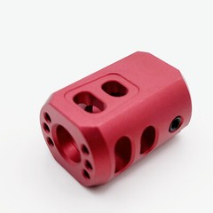 Top Flat Muzzle Brake Compensator 1/2 »x28 TPI For 9mm Anodized Black Red Gold