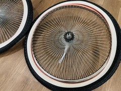 Pair 26&Prime; Cruiser Lowrider Bicycle Dayton CHROME Wheel Set 144 Spoke w/ Tires