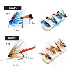 Fly Fishing Flies Kit Assortment Trout Bass with Fly Box Dry/Wet Flies 64pcs