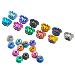 Ti Titanium 12 Point Nuts M5 M6 M8 M10 M12 Bicycle Flange Nylon locking Nut