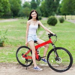 26&Prime; Folding Mountain Bike 21 Speed Men Bikes MTB Bicycle School Dual