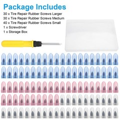 100Pcs Tire Repair Rubber Nails Tyre Puncture Repair Screws Kit w/ Screwdriver