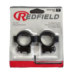 Redfield 47320 2-Piece Scope Ring Fits 3/8” Grooved Receivers Matte 1” .22