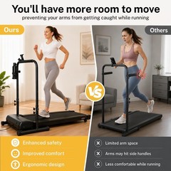 Adjustable Walking Pad Handle Bar with Cup & Phone Holder – 25.5&Prime; Treadmill Hand