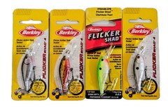 (4) Berkley Flicker Shad 4 Deep Diving Crankbaits 1/8 oz 1.6&Prime; 4 Colors In Set