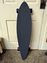 TRIBE SK8Z Black and Blue Fractal Burn Pintail Longboard Complete