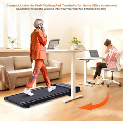 Walking Pad Treadmill Incline 3.0HP Under Desk Portable w/ Handles 350LB 7.6MPH