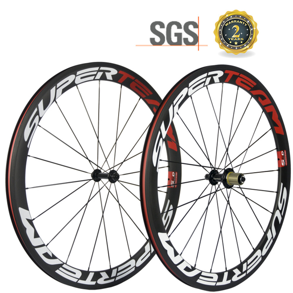 Superteam 700c Carbon Wheels V Brake 50mm Clincher Road Bike Wheelsset 23mm Wide