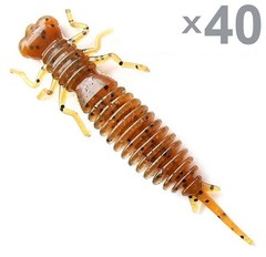 40pcs (4pk) 1.6in Larva silicone fishing bait lures soft 002 color