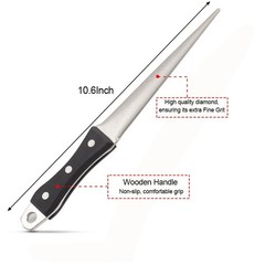 10.6 Inch Diamond Sharpening Rod Stone, Medium, Stone