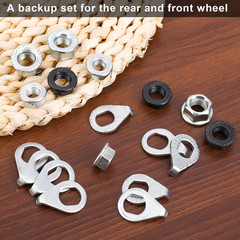Bike Wheel Axle Nut and Bicycle Hub Safety Washer Kit, Flanged Nuts Parts