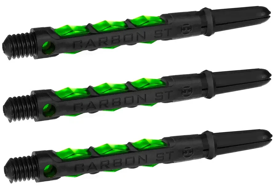 Medium Black & Green CARBON ST Dart Shafts: 1 set of 3
