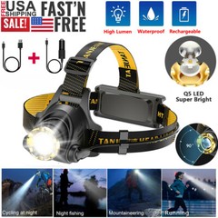 9900000LM USB Rechargeable Zoomable Headlamp Home Outdoor Use Hiking Headlight