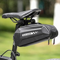 WEST BIKING Bike Saddle Bag Waterproof Hard Shell Bicycle Seat Tail Bag 1.8L