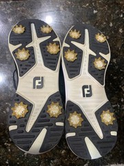 Footjoy Golf Shoes 12 M With Yellow Spikes
