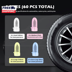 2026 Upgraded 60PCS Screw in Tire Plugs Self Service Tire Plugs Kit with Screwdr