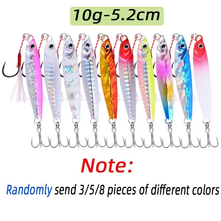 Metal Jig Fishing Lures Set 7g-40g Shore Casting Saltwater Jigging Spoon Bait