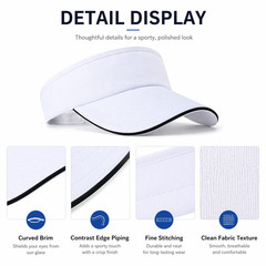 Unisex Adjustable Sun Visor Hat Breathable Cap Golf Tennis Outdoor Sport