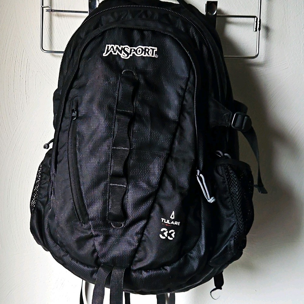 JanSport Tulare 33 Black 33L Laptop Hiking Travel Backpack Daypack