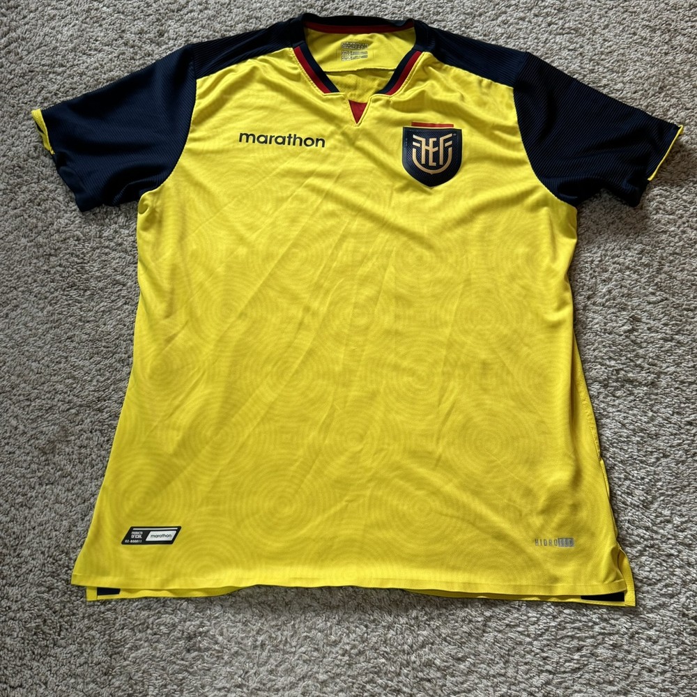 Marathon Ecuador Soccer Jersey Men&rsquo;s XL Yellow 2022 National Team Home Kit