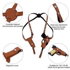 Genuine Leather Tactical Shoulder Underarm Gun Holster Pistol Concealed Carry