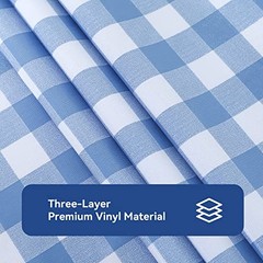 Rectangle Vinyl Tablecloth, 100% 54&Prime; x 78&Prime; (Rectangular) Light Blue Plaid