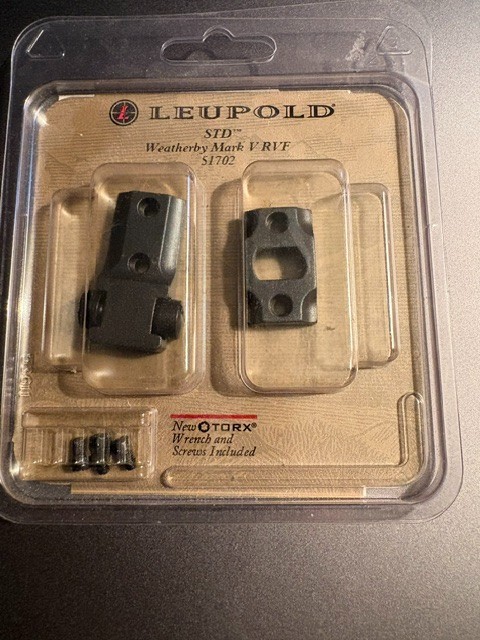 LEUPOLD MATTE BLACK 2 PIECE SCOPE BASES STD WEATHERBY MARK V RVF 51702