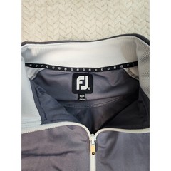 FJ FootJoy Mens Gray White 1/4 Zip Pullover Golf Athletic Long Sleeve