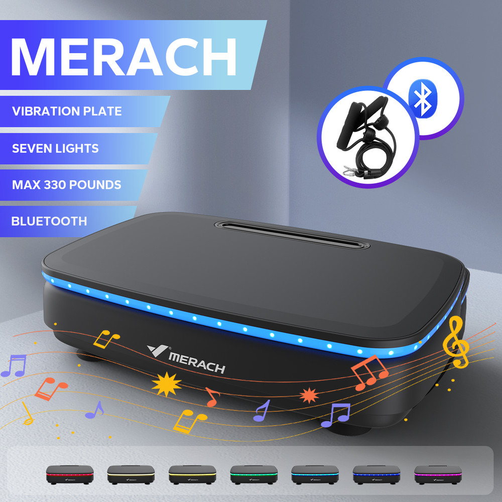 MERACH Vibration Plate Exercise Machine Fitness Platform with Light , Bluetooth