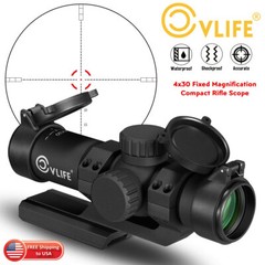Compact 4×30 Rifle Scope Illuminated Customized-Dot Reticle w/ 30mm Offset Mount