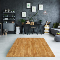 Sorbus Wood Grain Foam Floor Mat Set – 16 Interlocking Tiles (Pine Finish), 3/8&Prime;
