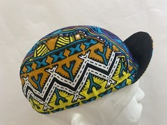 CYCLING CAP 100% COTTON KENTE PRINT HANDMADE IN USA, S M L