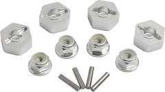 12mm Wheel Hex Hubs Drive Adapter 5mm Thick & Flange M4 Lock Nuts Aluminum fo…