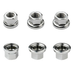 6Pcs Wheel Hub Nut Flanged Axle Nut 3 Sizes M8/3/8/M10 for Front and Rear Bike W