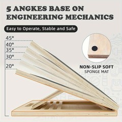 Adjustable Slant Board for Calf Stretching Wooden Incline Board 300LB AntiSlipHS