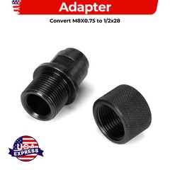 Adapter Female M8x0.75 To 1/2×28 Male For Walther P22 S&W M&P22
