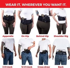 Tactical Belly Band Holster Concealed Hand Gun Carry Pistol Waist Hidden Belt US