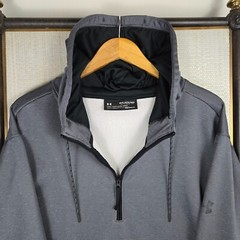 UNDER ARMOUR Size 4XL 1/2 Zip Fleece Lined Hooded Sweatshirt Hoodie ColdGear