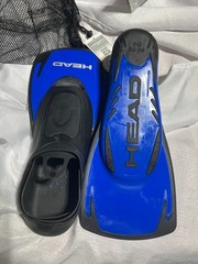 HEAD Energy Adult Training Swim Fins Blue/Black Snorkel Flippers Sz 3.5-12