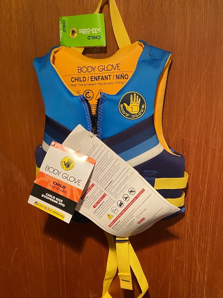 Body Glove Swim Zippered Vest, Child Size, 33-55 pounds *NEW w/Tags* u2