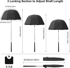 Elegant Black Golf Umbrella with Ergonomic Handle – Protects Clubs from Elements