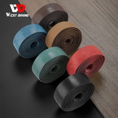 WEST BIKING Genuine Leather Bicycle Handlebar Tape Road Bike Retro Color Belt